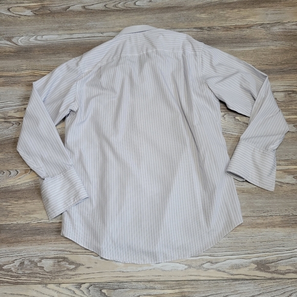 Jos A Bank dress shirt Men's Size 17 purple And Black Striped - Picture 5 of 6